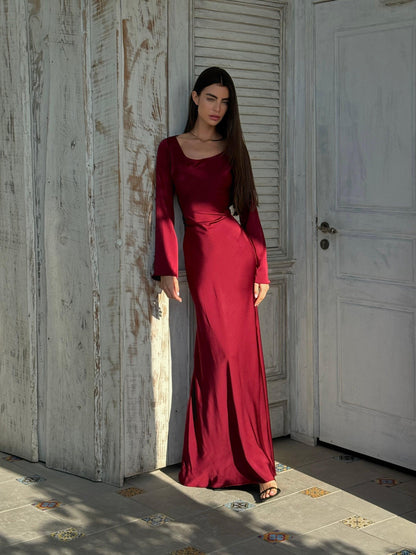 Hayley | Long-Sleeve Maxi Dress - ZyraLux