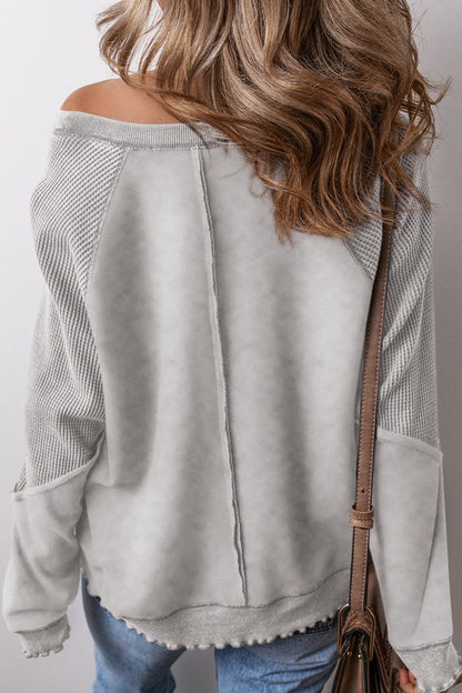 Chic sweatshirt met lange mouwen en zichtbare naden