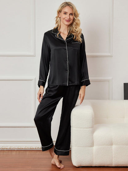 LILIANE - Long Silk Pajama Set - ZyraLux Pyjama