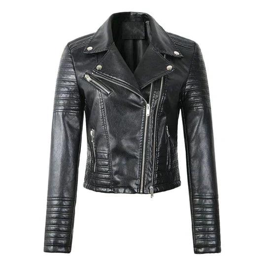 Amelia - Elegant leather jacket for women - ZyraLux