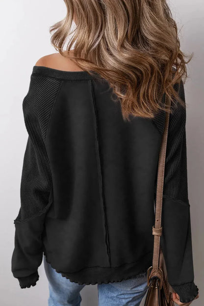 Chic sweatshirt met lange mouwen en zichtbare naden