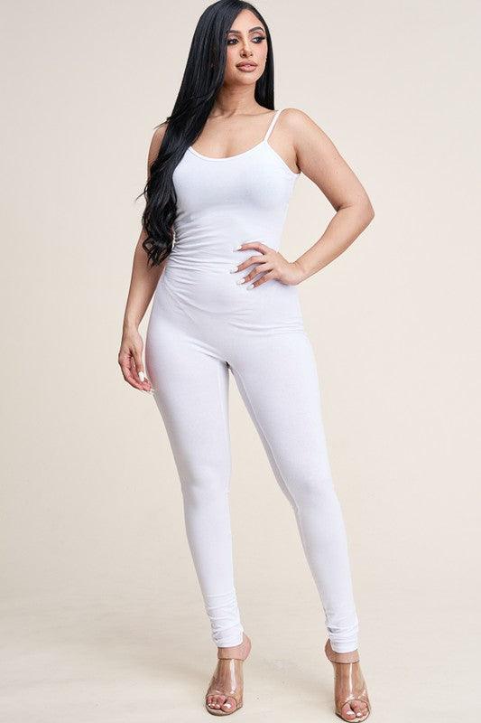 Elisabeth Spaghetti Strap Bodycon Tank Jumpsuit - ZyraLux