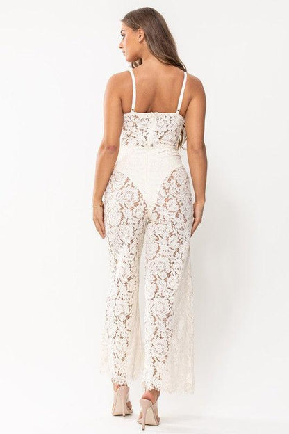 Sweetheart Lace Rode Mouwloze Jumpsuit 