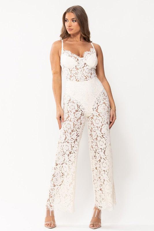 Sweetheart Lace Rode Mouwloze Jumpsuit 