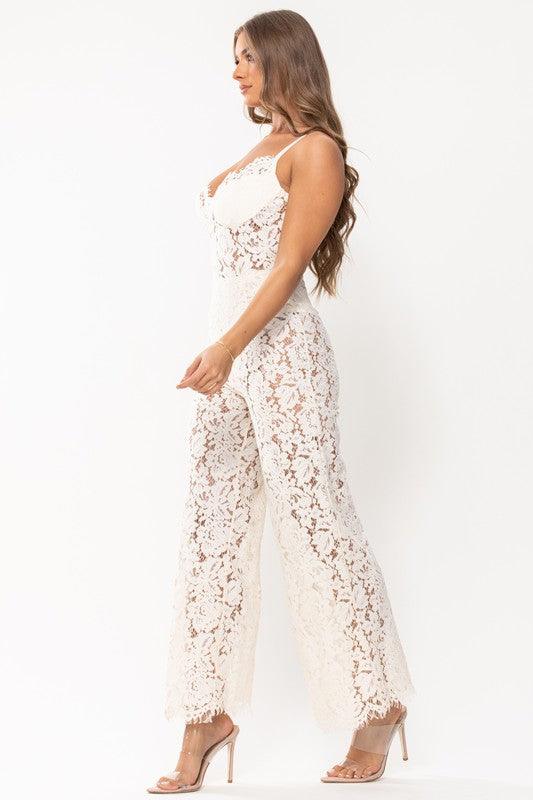 Sweetheart Lace Rode Mouwloze Jumpsuit 