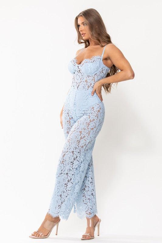 Sweetheart Lace Rode Mouwloze Jumpsuit 