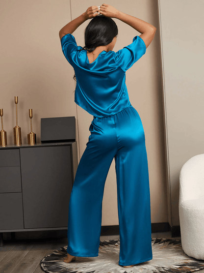 SANNE - Relaxed Pure Silk Pajama Set - ZyraLux Pyjama