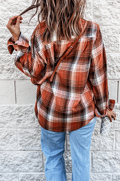 Anita - vintage loose plaid shirt with long sleeves - ZyraLux