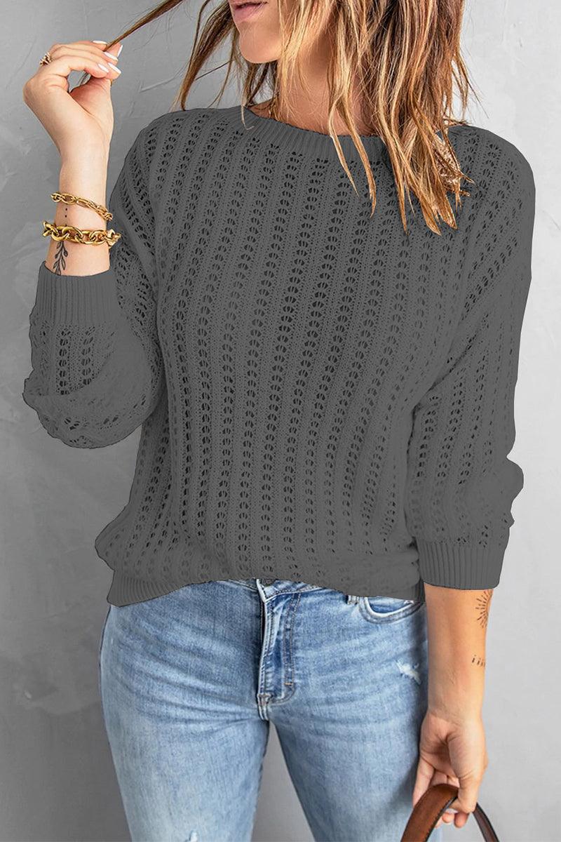 Dalia - casual, solid color, o-neck sweater - ZyraLux