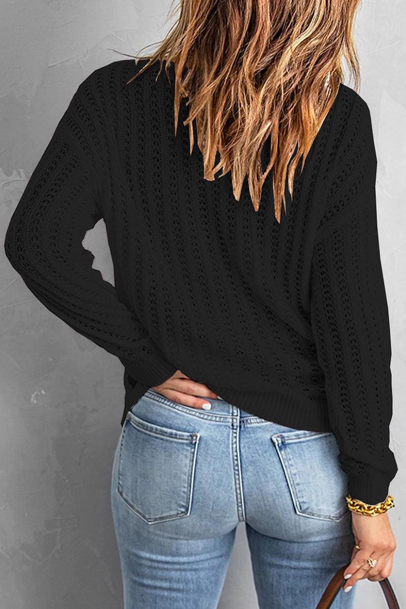 Dalia - casual, solid color, o-neck sweater - ZyraLux