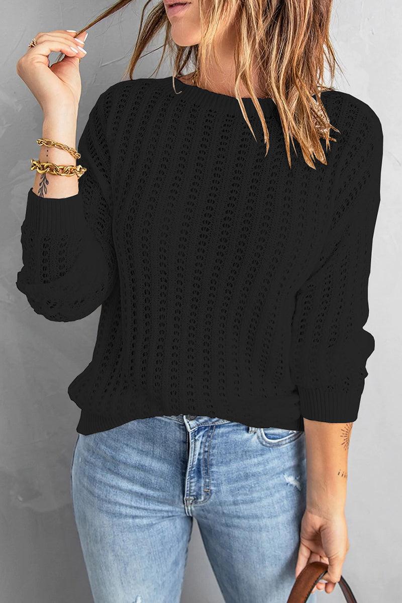 Dalia - casual, solid color, o-neck sweater - ZyraLux