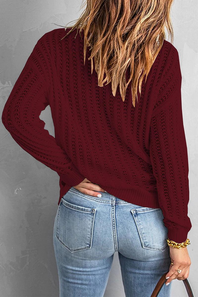 Dalia - casual, solid color, o-neck sweater - ZyraLux