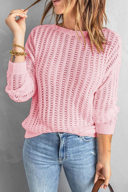 Dalia - casual, solid color, o-neck sweater - ZyraLux