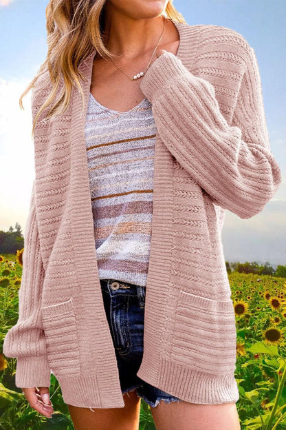 Kathy - casual solid hollowed out v-neck cardigans - ZyraLux