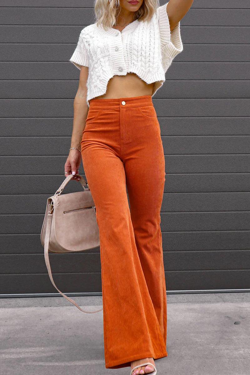 Regina - slim fit high waist flared pants - ZyraLux