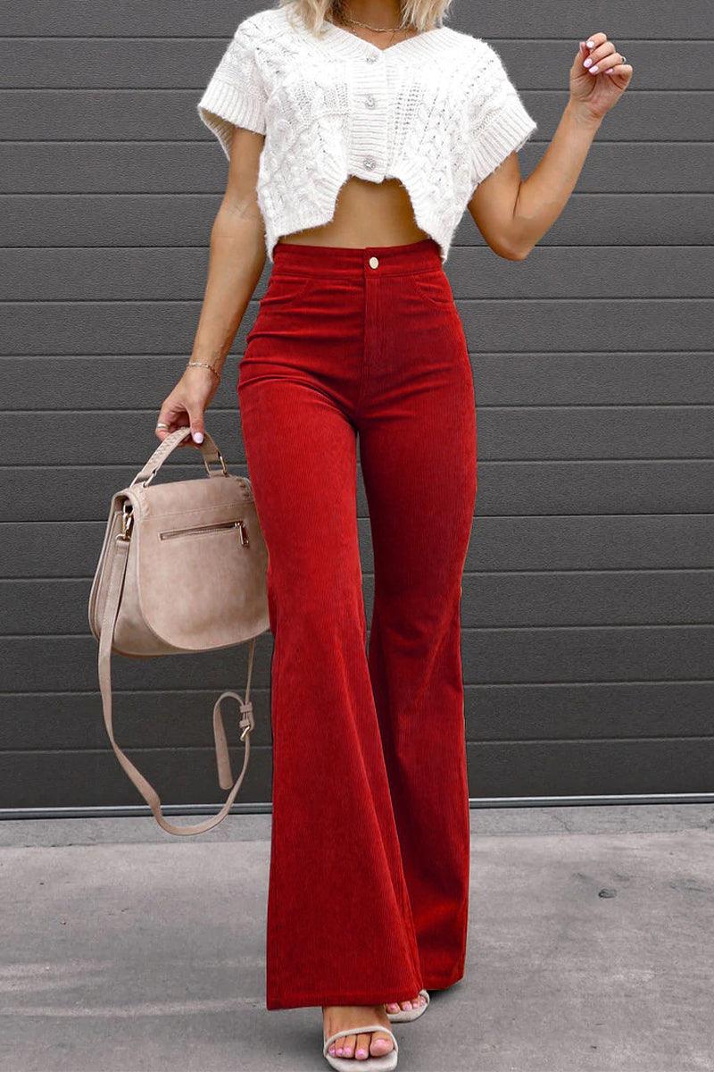 Regina - slim fit high waist flared pants - ZyraLux