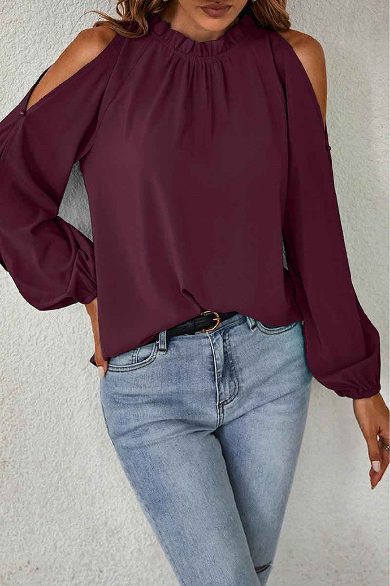 Hilda - elegant solid half a turtleneck tops - ZyraLux