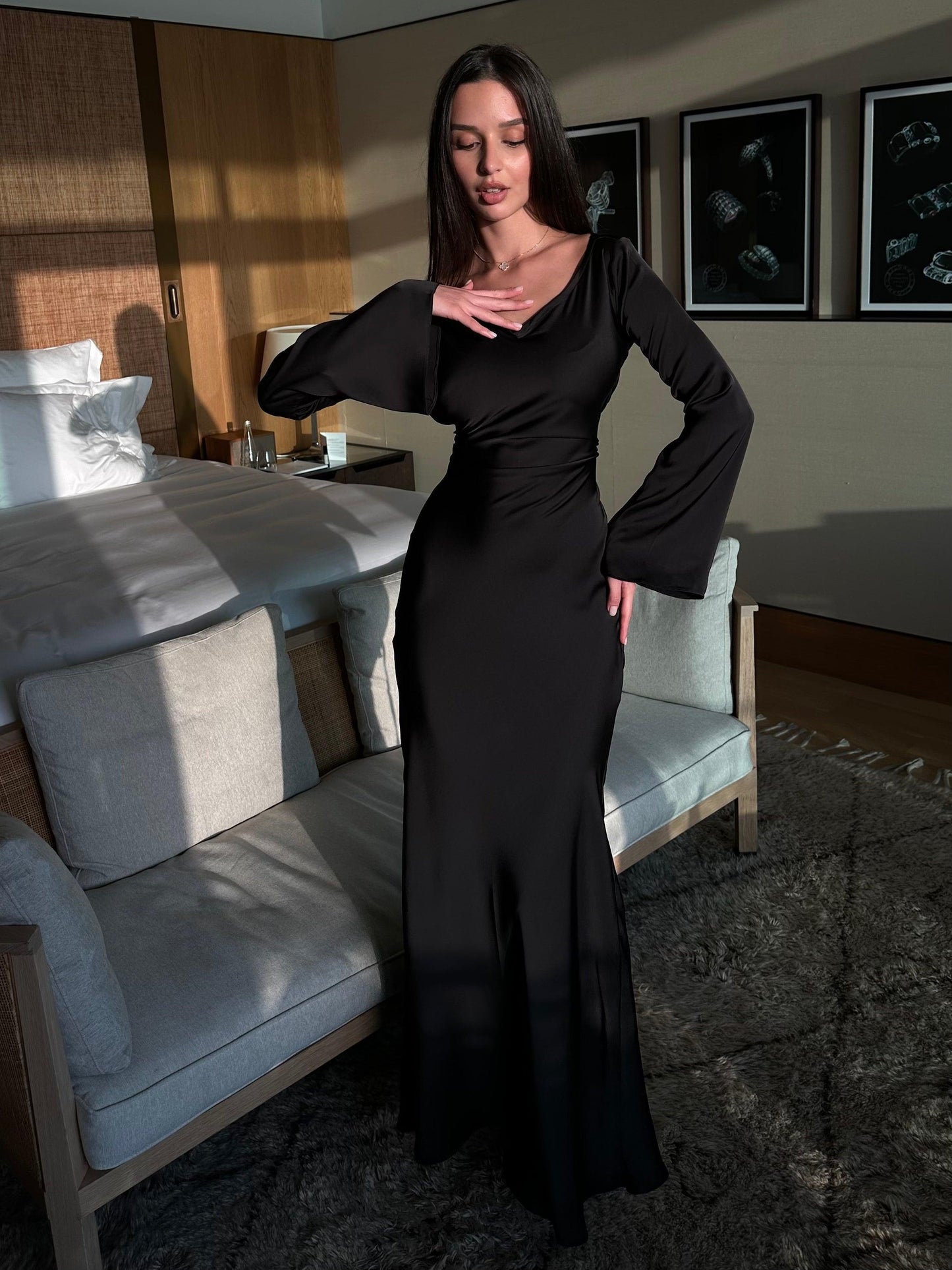 Hayley | Long-Sleeve Maxi Dress - ZyraLux