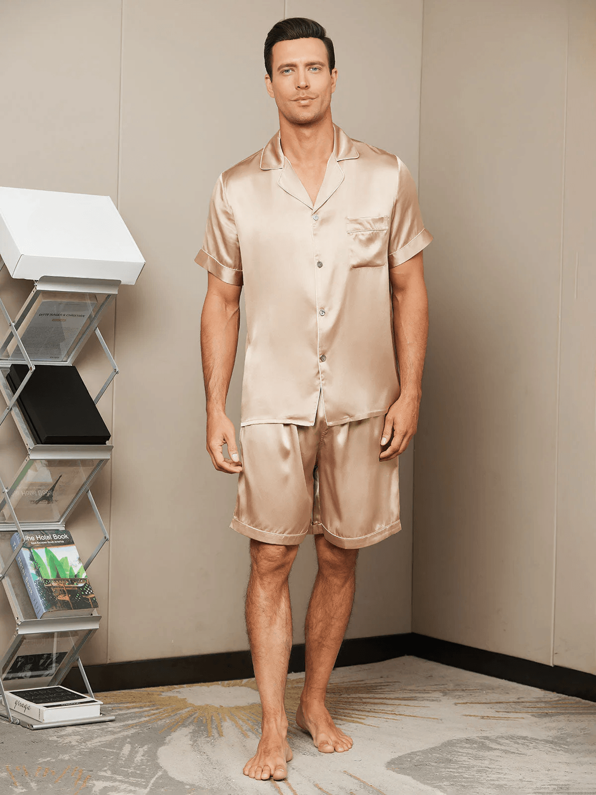 LÉO - Luxury Silk Short Pajamas for Men - ZyraLux