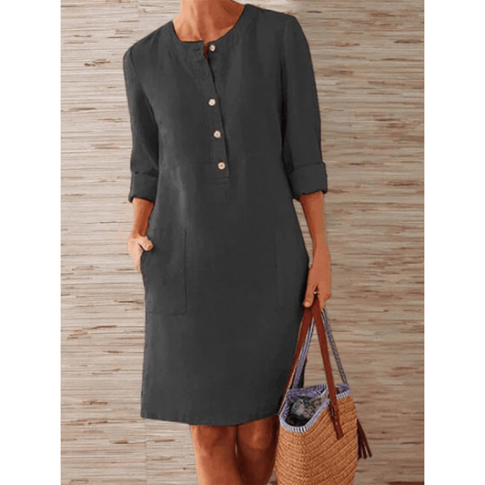 Coastal Comfort Dress | Casual & Relaxed | Linen - ZyraLux Kleding en accessoires