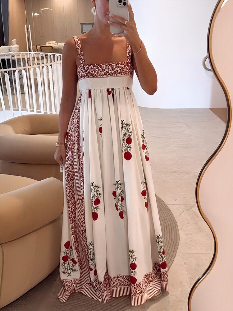 Everly | Maxi White Dress with Floral Print - ZyraLux Vestidos