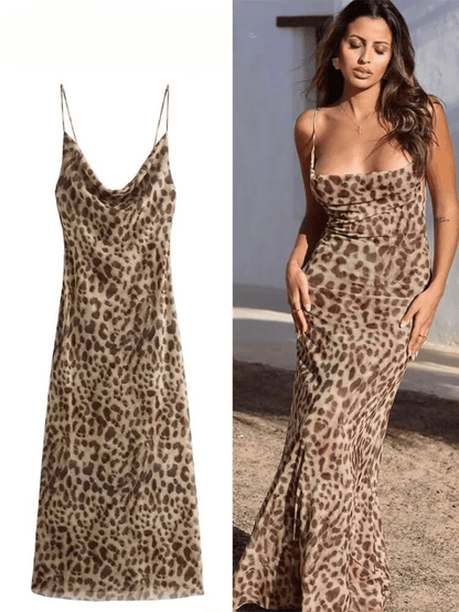 Wild Elegance Slip Dress | Luipaard | Casual | Zijde