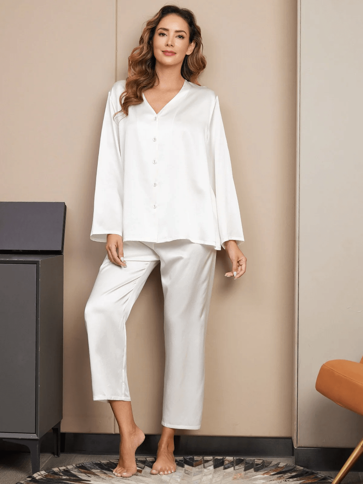 PIEN - Long Silk Pajama Set - ZyraLux Pyjama