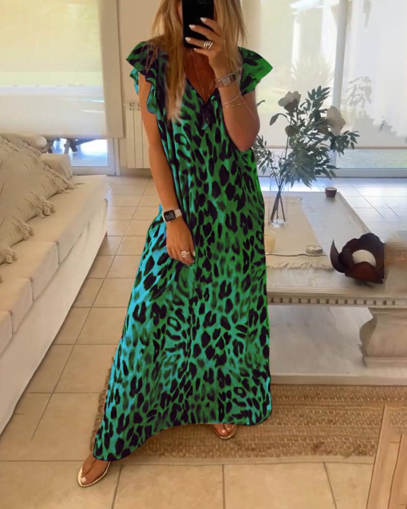 Maxi Dress | Leopard Print | Polyester | Stylish and Bold - ZyraLux Kleding en accessoires