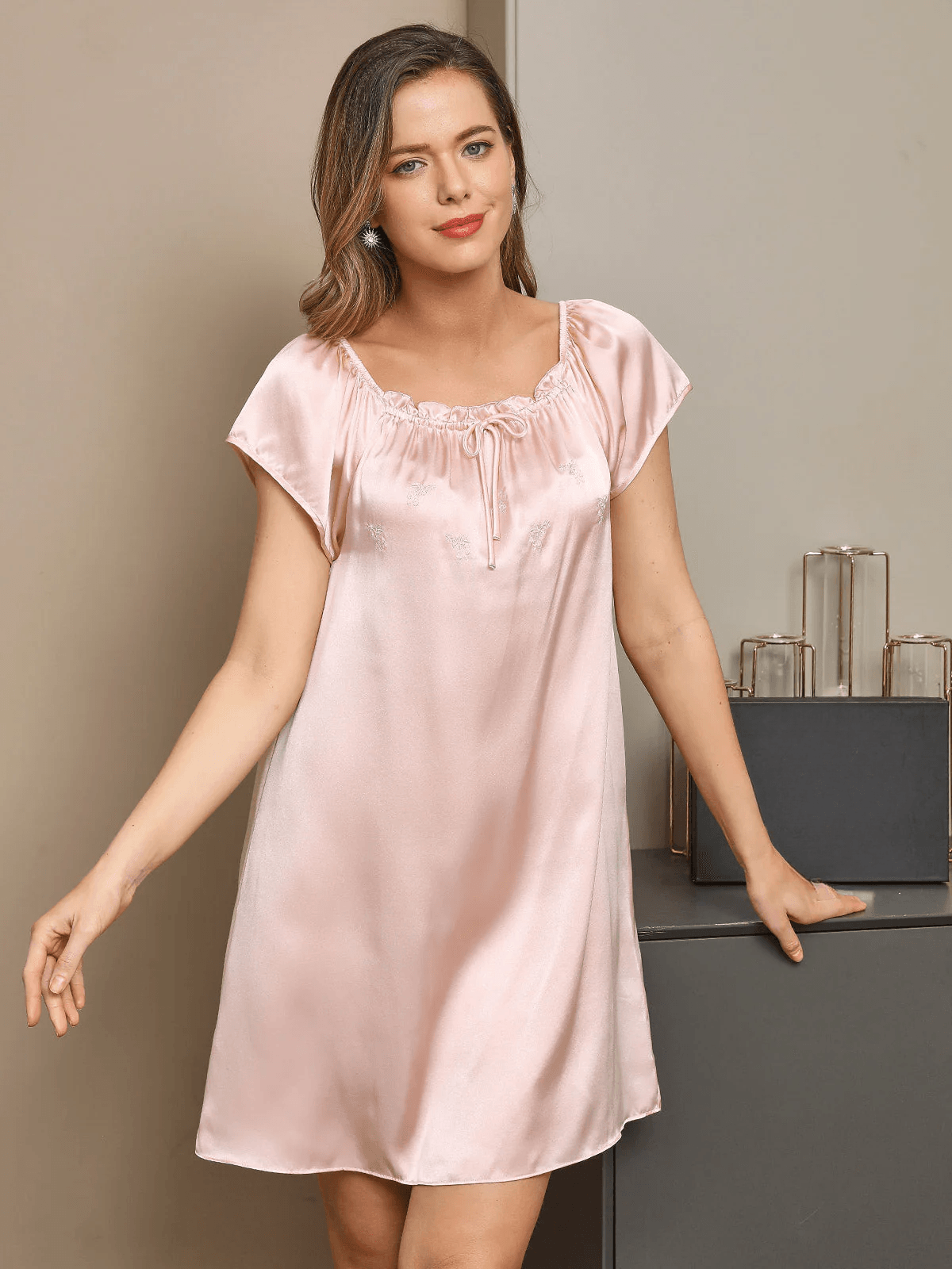 Luxe Silk - Elegant Silk Nightgown - ZyraLux Nightgown