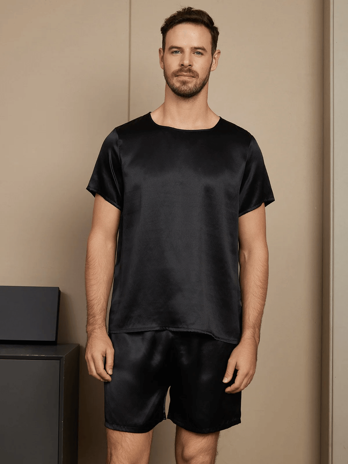 OLIVIER - Casual Short Sleeve Silk Pajama for Men - ZyraLux