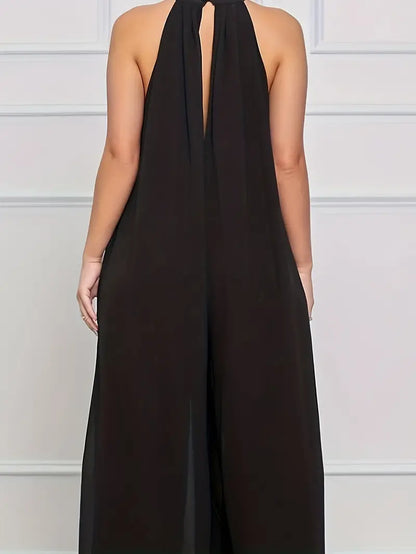 Effen jumpsuit met ruches