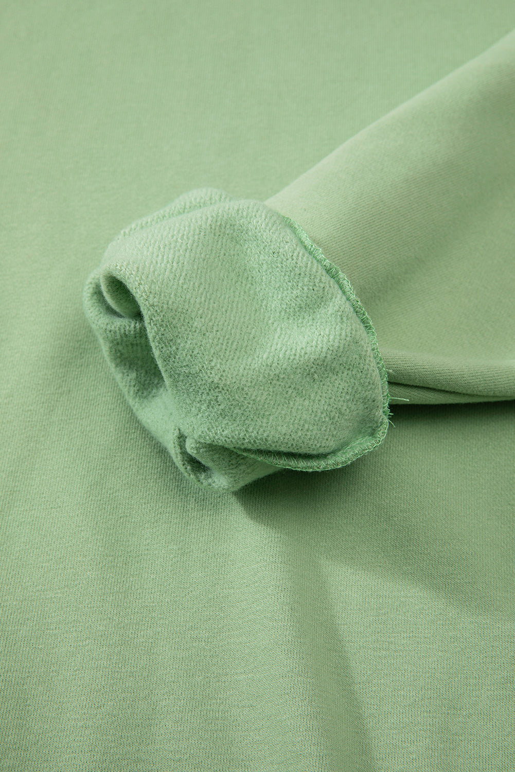 Gezellige Smoke Green Fleece-gevoerde Drop Shoulder Terry Sweatshirt