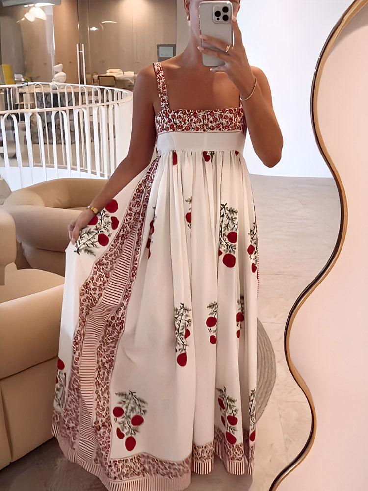 Everly | Maxi White Dress with Floral Print - ZyraLux Vestidos