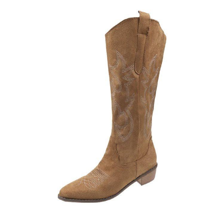 ZyraLux Prairie Chic Laarzen voor Dames - Western Stijl - Modieus - Comfortabele Hoge Cowboylaarzen