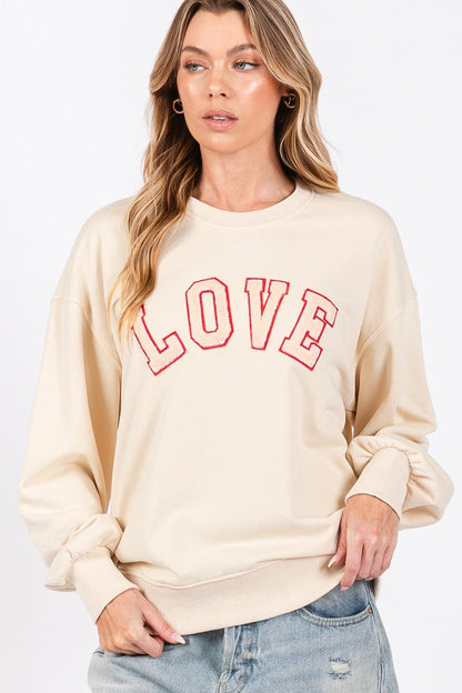 SAGE + FIG Enchanted Love Path Applicatie Oversized Sweatshirt