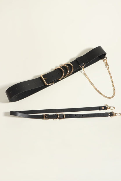 Edgy Punk-geïnspireerde PU-leren riem