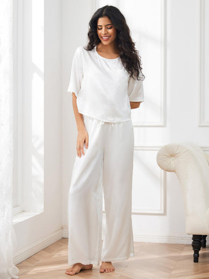 SANNE - Relaxed Pure Silk Pajama Set - ZyraLux Pyjama