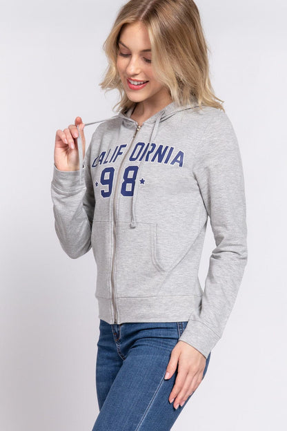 California Dreaming Zip-Up Hoodie met trekkoord en lange mouwen van ACTIVE BASIC