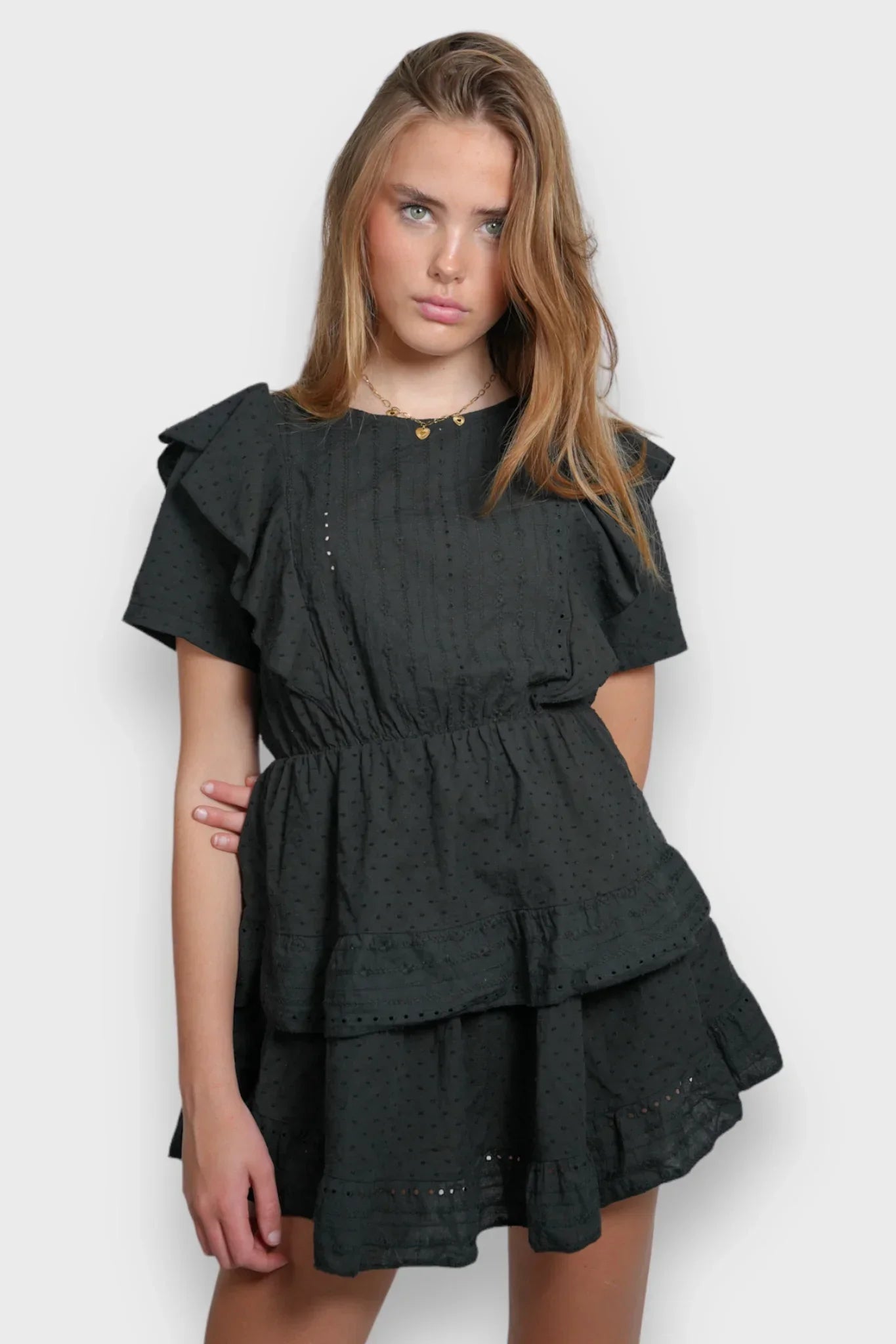 Gestreepte mesh jurk - Zwart en wit - Mesh - Elegant en modern