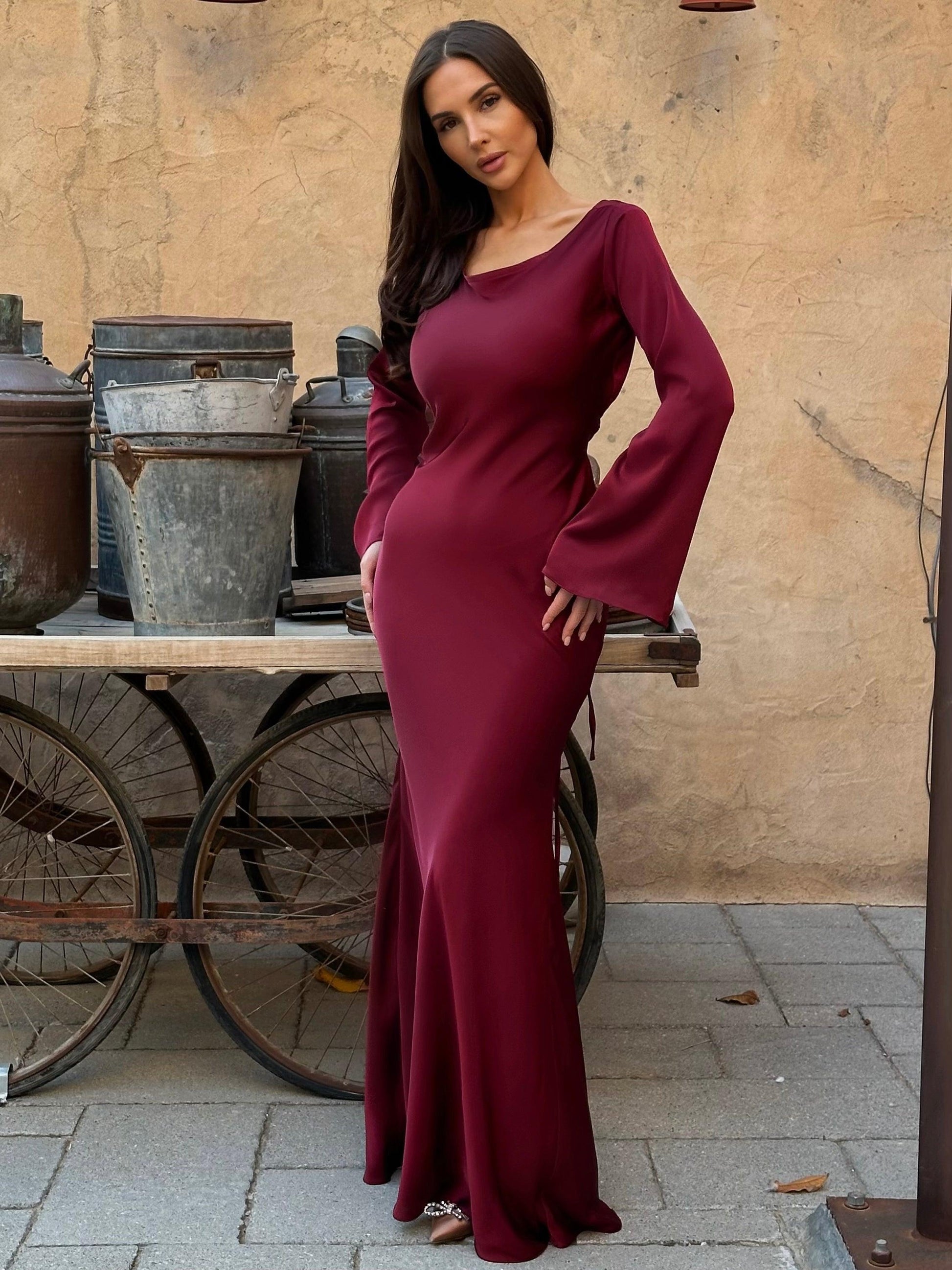 Hayley | Long-Sleeve Maxi Dress - ZyraLux