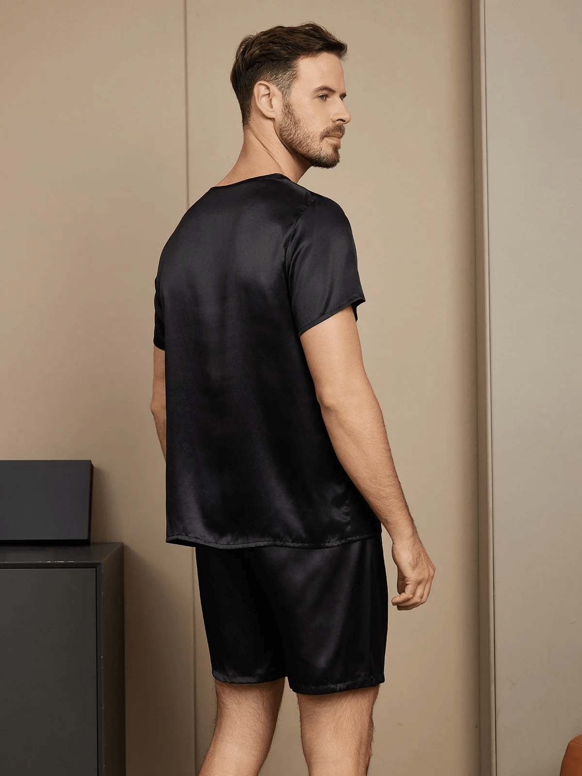 OLIVIER - Casual Short Sleeve Silk Pajama for Men - ZyraLux