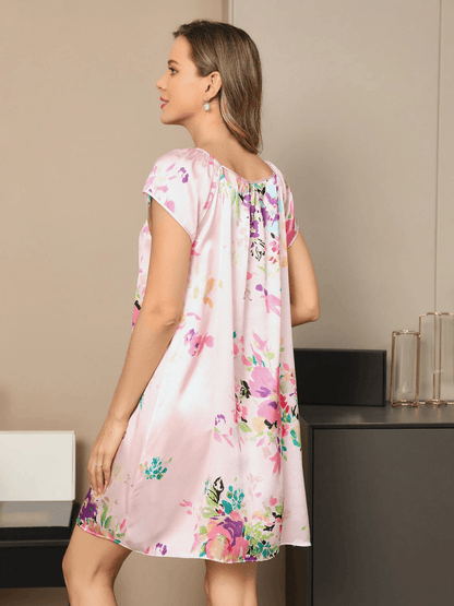 JULIETTE - Magnificent floral silk nightgown for the holidays - ZyraLux Nightgown