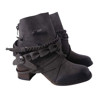 Dames Chunky Heel Vintage Enkellaarsjes 47559780