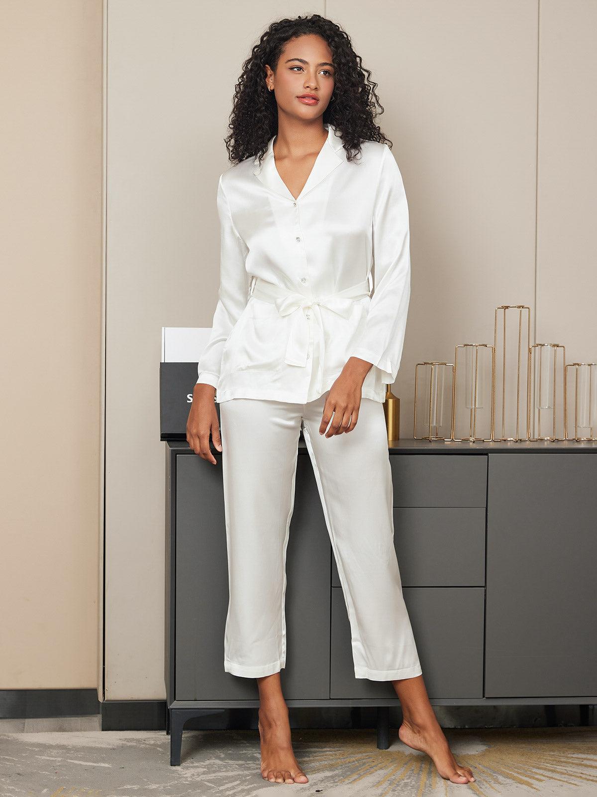 SABRINA - Belted Silk Pajama, Elegance and Comfort - ZyraLux Pyjama