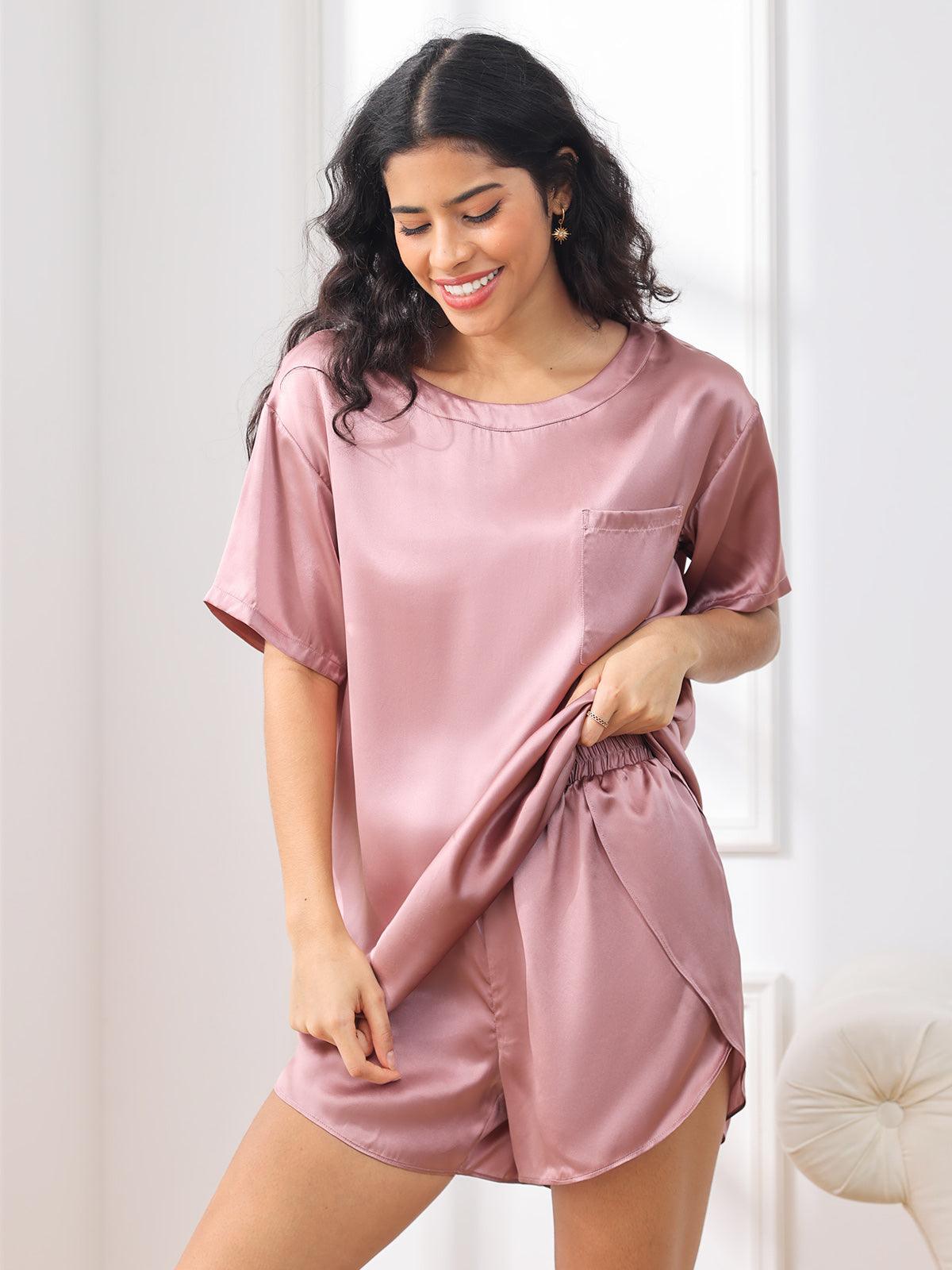 LOUISE - Casual Silk Pajama Set - ZyraLux Pyjama