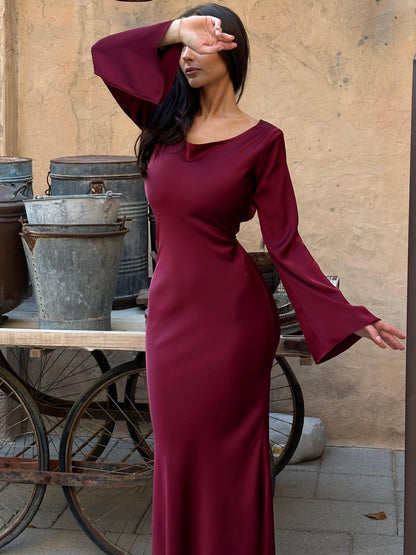 Hayley | Long-Sleeve Maxi Dress - ZyraLux