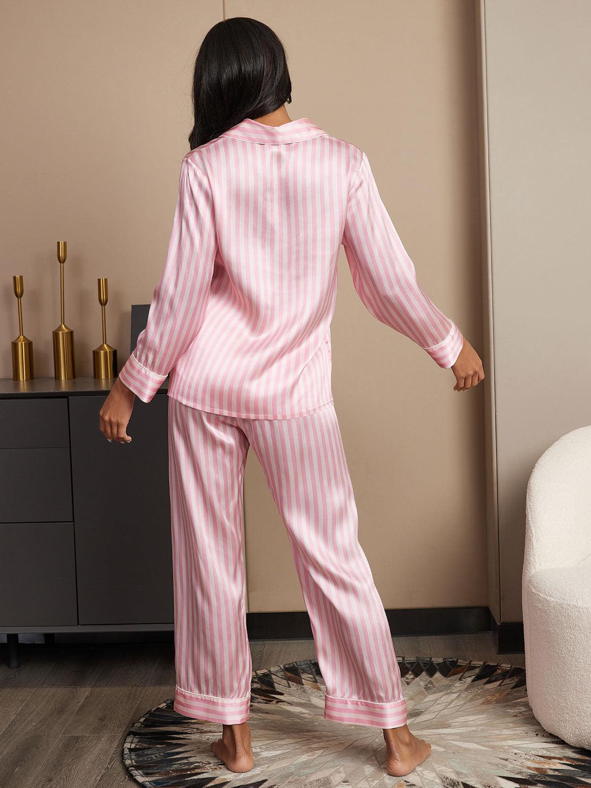 ROMY - Elegant Striped Silk Pajama - ZyraLux Pyjama