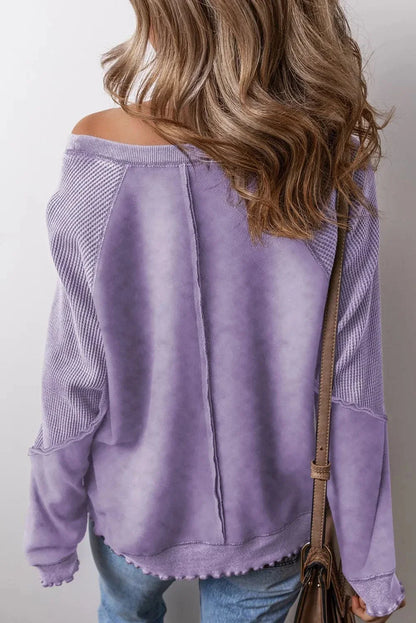 Chic sweatshirt met lange mouwen en zichtbare naden