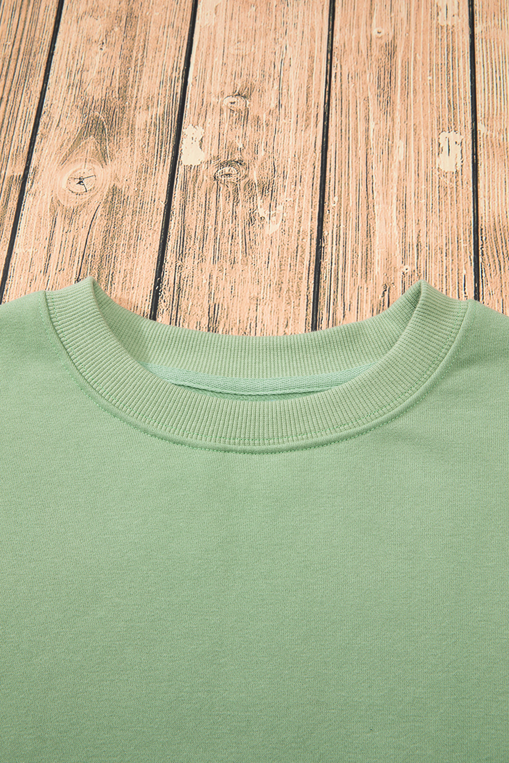 Gezellige Smoke Green Fleece-gevoerde Drop Shoulder Terry Sweatshirt