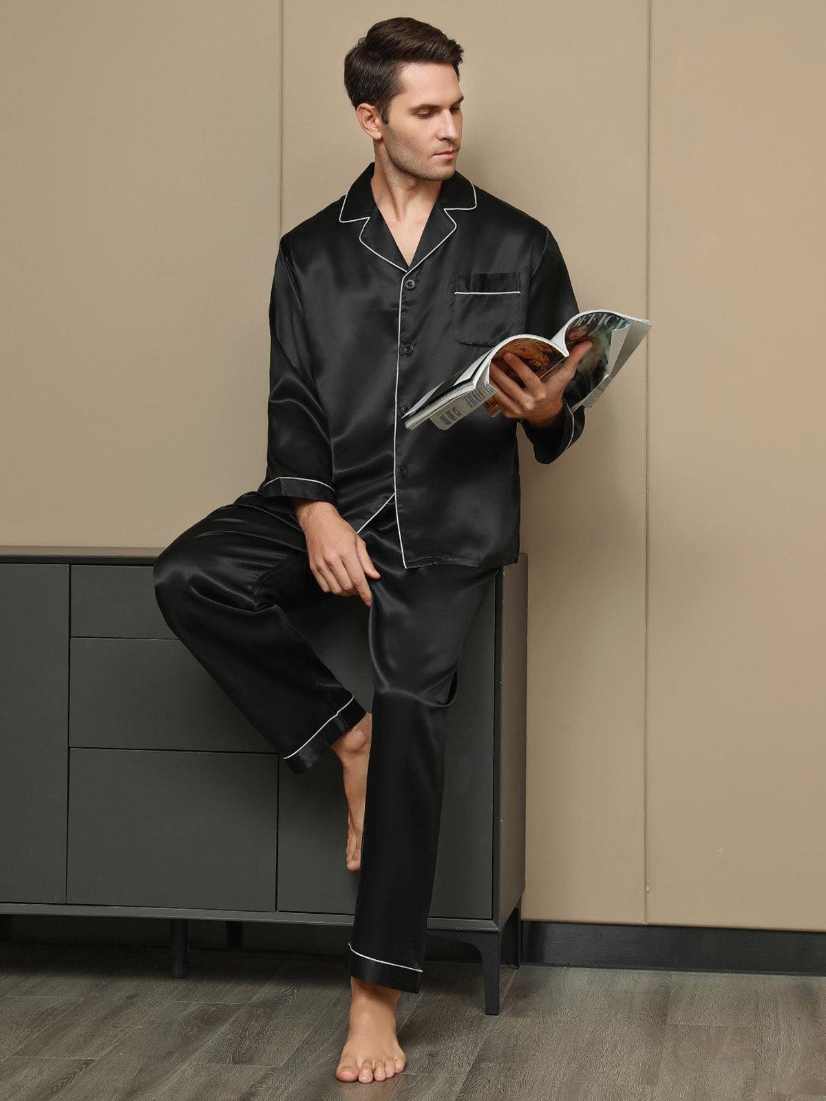 GABRIEL - Luxury Silk Pajama for Men - ZyraLux